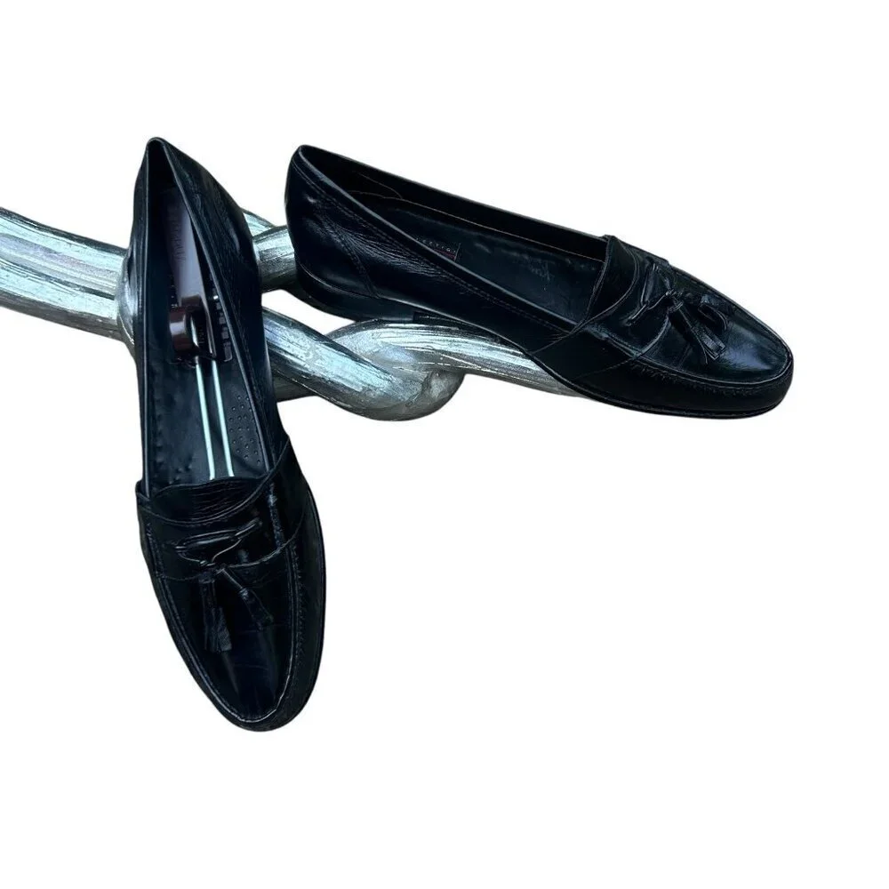 Mario Bruni Black Blitz Tassel Dress Shoes Size 11.5 N